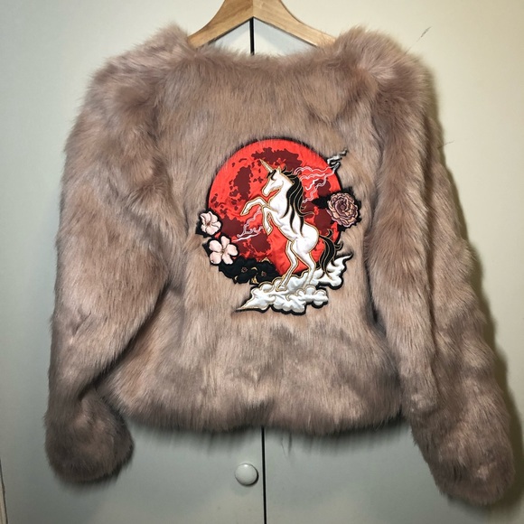 H M Jackets Coats Hmnicki Minaj Collection Faux Fur Coat Size